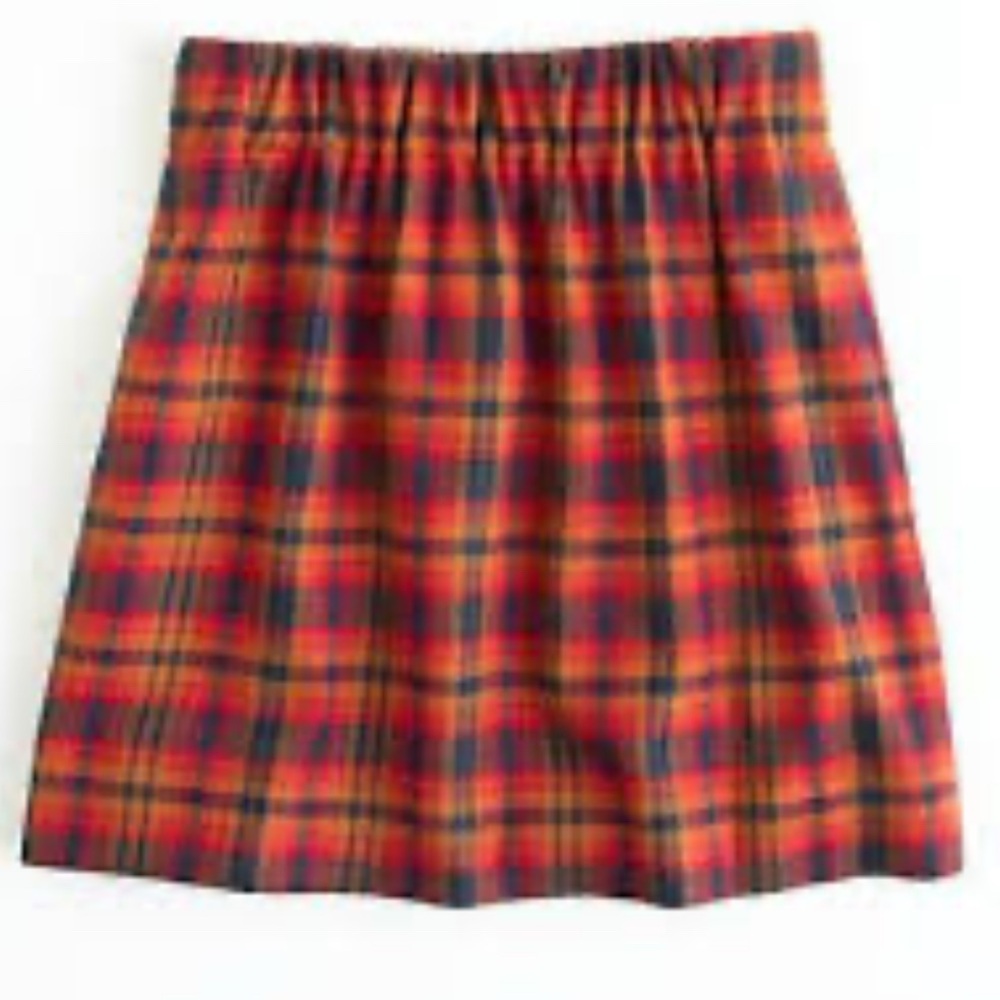 J. Crew Wool Tartan Plaid Fall Paper Bag Skirt